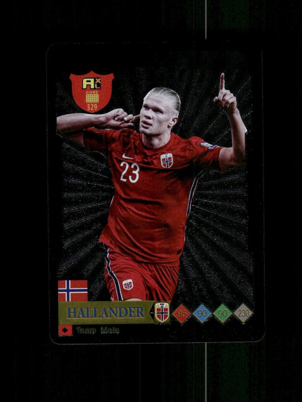 Metallic BLACK Erling Haaland Card Soccer Card NORWAY Soccer FIFA World Cup